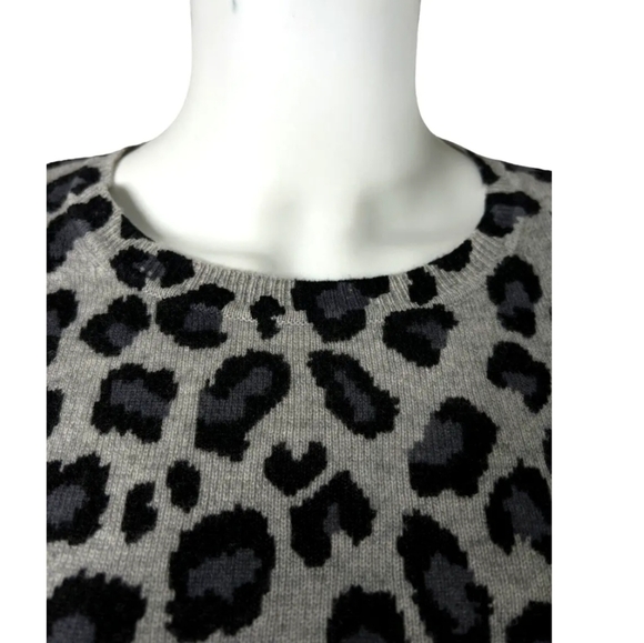 Cynthia Rowley  100% 2-ply Cashmere Women S Sweater Leopard Print Long sleeve - Picture 7 of 9